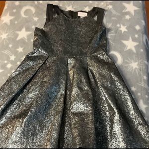 Black sparkly dress with silver glitter design